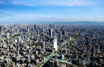 ジオ新町レジデンス　空撮合成CG