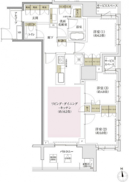 ファイル:プラウド新宿牛込柳町Kタイプ 76.66㎡.jpg