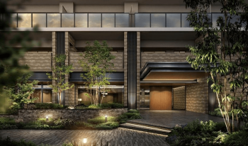 ローレルコート北田辺　エントエランスアプローチ完成予想図