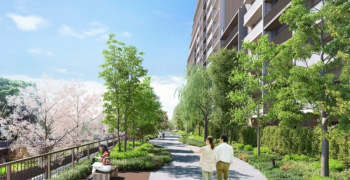 パークホームズ横浜本郷台リバーサイドヴィラ  せせらぎ緑道完成予想CG