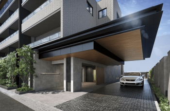 プラウド武蔵中原テラス　エントエランスアプローチ完成予想図