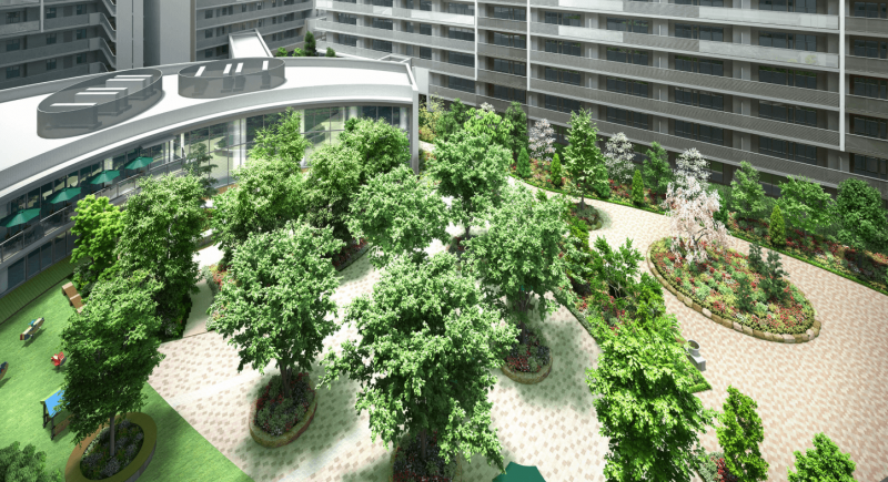 ファイル:SHINTO CITY センターフォレスト(中庭) 完成予想CG.png