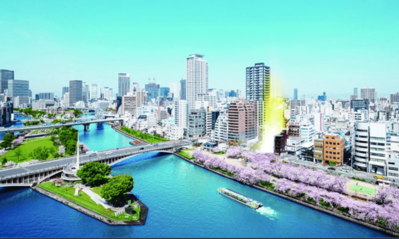 ファイル:ソルティア天神橋一丁目 周辺写真CG合成.png