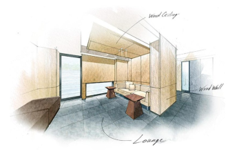 ドレッセ鷺沼サウスプレイス　ラウンジ完成予想イラスト