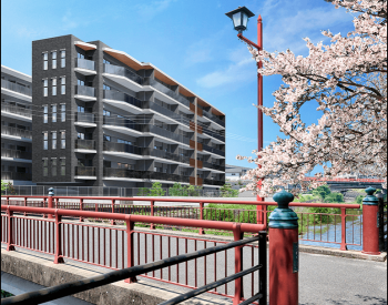 サンリヤン都府楼前　外観完成予想図（周辺写真CG合成）