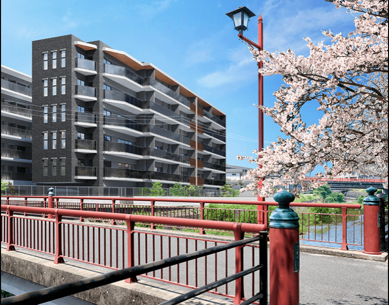 ファイル:サンリヤン都府楼前 外観完成予想図（周辺写真CG合成）.png