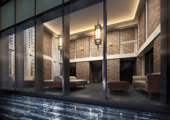 クレヴィア新宿若松町　ラウンジ水盤完成予想CG