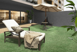 トラスト福岡空港駅レジデンス　専用庭完成予想図（G-1タイプ同仕様CG）