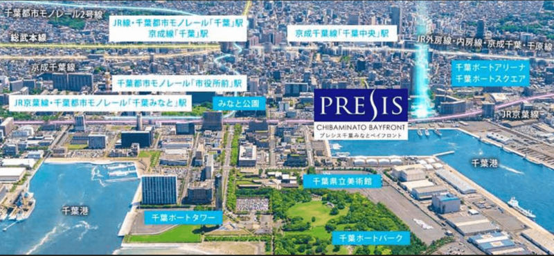 ファイル:プレシス千葉みなとベイフロント 周辺写真CG合成.png