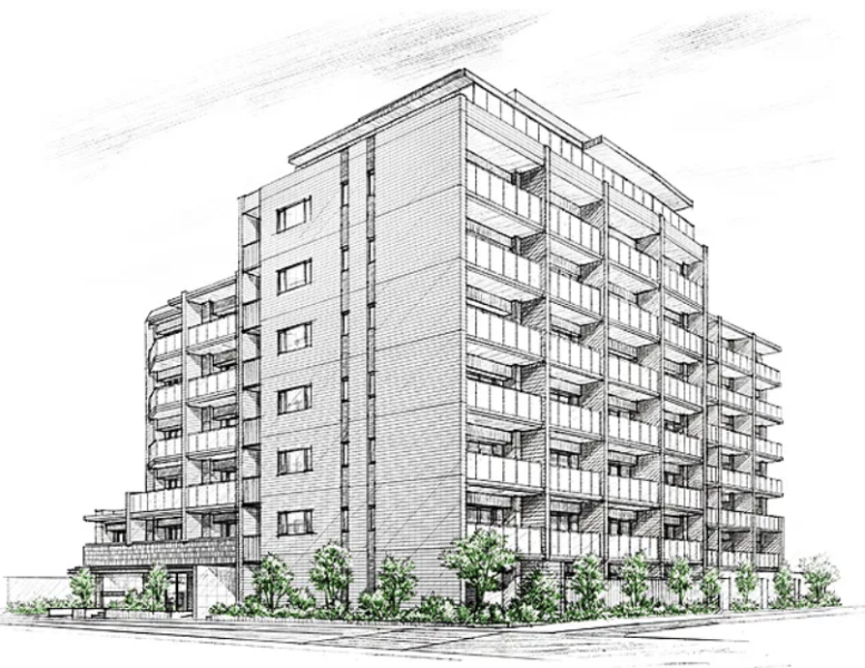 ファイル:ブランシエラ三鷹下連雀ローレルコート 外観イメージイラスト.png