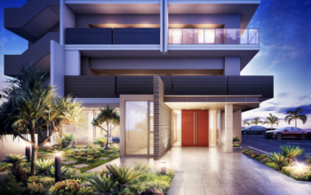 ミルコマンション沖縄市与儀グランパーク　エントランスアプローチ完成予想CG