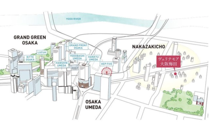 ファイル:ヴェリテモア大阪梅田 エリア概念図（約3km内）.png