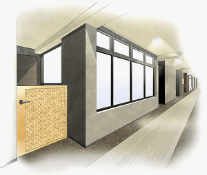 ブランズ牛込柳町　内廊下イメージイラスト