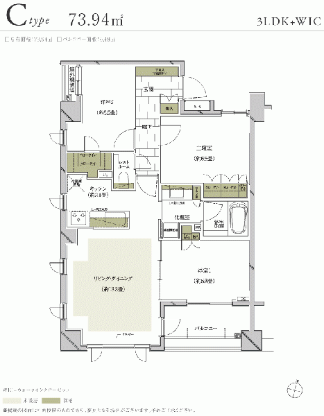 ファイル:ディアナコート用賀翠景madori c.gif