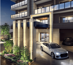 クレアホームズ上荒田ザ・ガーデン　エントランス・車寄せ 完成予想図