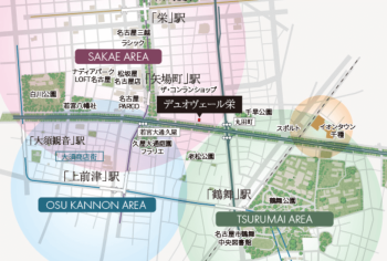 デュオヴェール栄　建設予定地周辺マップ