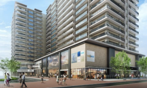 プラウド阪急塚口駅前　外観（低層階商業施設）完成予想CG