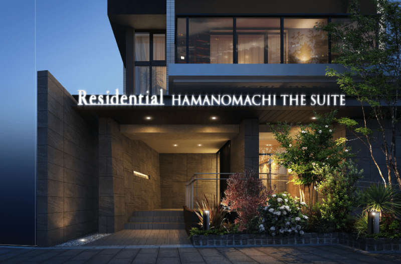 ファイル:レジデンシャル浜の町 THE SUITE エントエランスアプローチ完成予想図.png