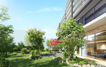 デュオヒルズ田原本駅前　中庭完成予想図