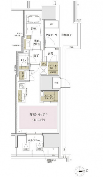 ファイル:プラウド新宿牛込柳町Mタイプ 34.31㎡.jpg