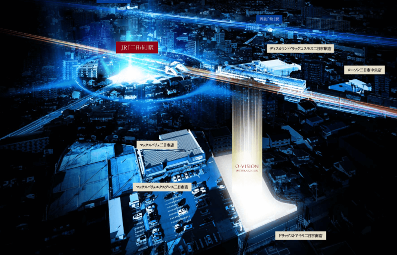 ファイル:オーヴィジョン二日市駅 周辺写真CG合成.png