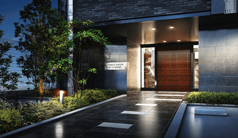 ファイル:プレサンス ロジェ 栄三丁目 エントエランスアプローチ完成予想図2.png