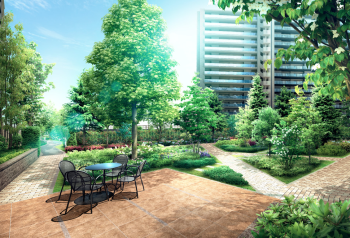 ウエリス浦和美園　ウェルカムガーデン完成予想CG（ノーステラス）