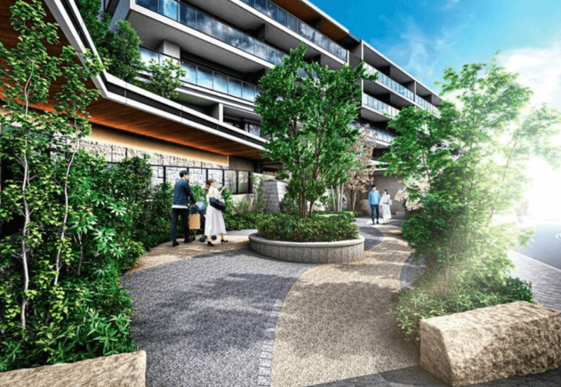 ファイル:プラウド青葉台 エントランスアプローチ・ガーデンコリドー完成予想図.png