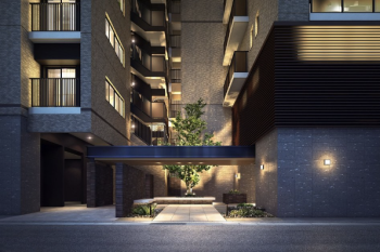 オーヴィジョン新山口駅前ザ・プライム　エントエランスアプローチ完成予想図