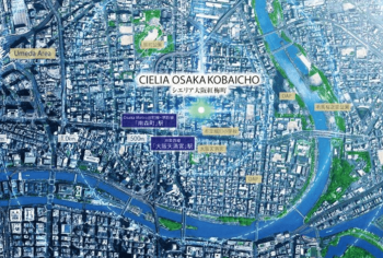 シエリア大阪紅梅町　周辺航空写真CG合成