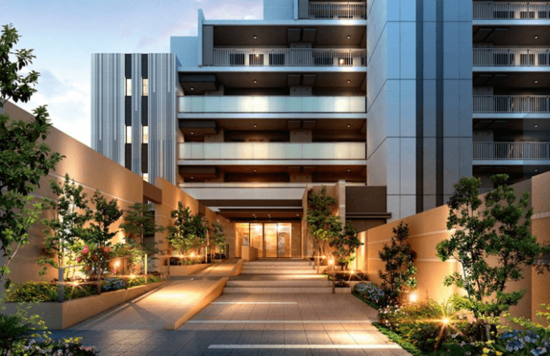 ファイル:ハイムスイートつくば春日 エントエランスアプローチ完成予想図.png