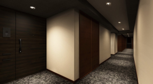 ローレルタワー名古屋栄　内廊下完成予想図