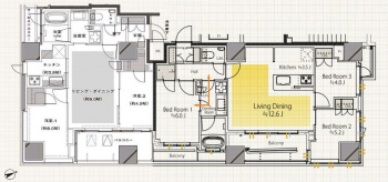  インプレストタワー芝浦エアレジデンス 代表平面図（Ⅱ）