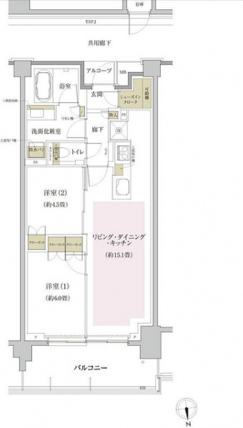 ファイル:プラウド新宿牛込柳町Oタイプ 60.25㎡.jpg
