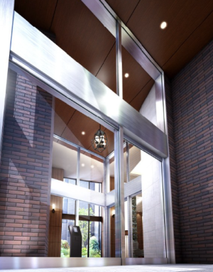 グローベル立川プレミアム　エントランス＆ルミナススクエア（風除室）完成予想CG