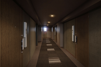 リビオレゾン谷町六丁目ステーションプレミア内廊下完成予想図