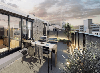 ベルジェンド横濱鶴見SKY TERRACE　ルーフテラス完成予想図（Mタイプ）