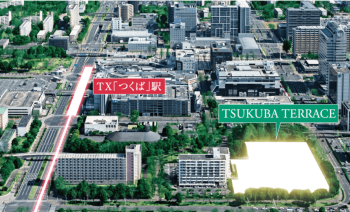 TSUKUBA TERRACE（つくばテラス）　空撮写真CG合成