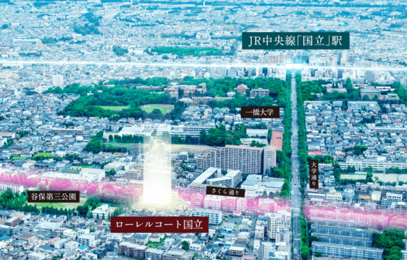 ファイル:ローレルコート国立 周辺写真CG合成.png