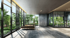 ポレスター中御所　エントランスホール・ラウンジコーナー・坪庭 完成予想図