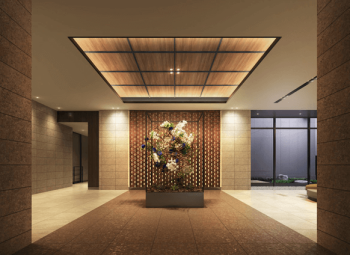 プレミスト旭川ザ・タワー　エントエランスホール外観完成予想図