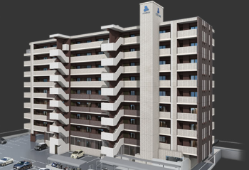 アルファスマート新居浜駅　外観完成予想図1