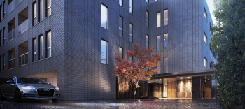 ウエリス市谷加賀町　エントランスアプローチ完成予想CG