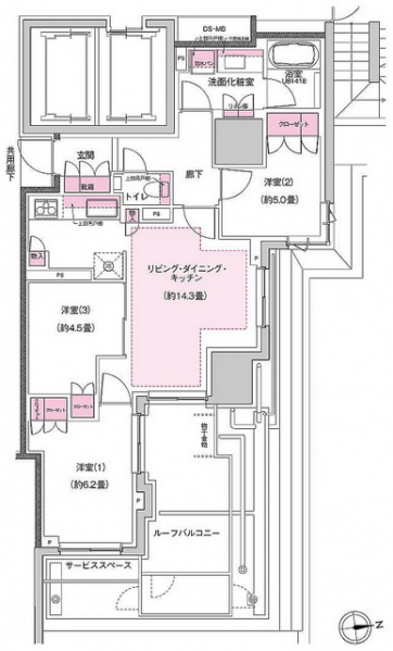 ファイル:ラウド新宿牛込柳町Trタイプ 70.43㎡.jpg