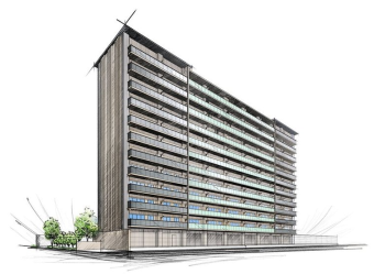 クレヴィアしぎの駅前　外観完成予想イラスト