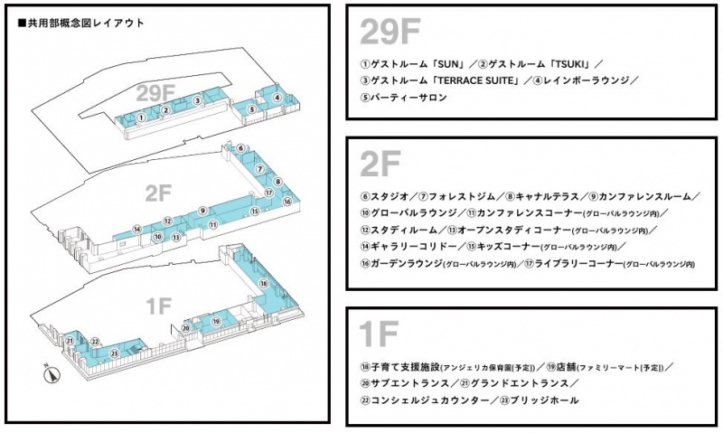 ファイル:GLOBAL FRONT TOWER共有部レイアウト.JPG