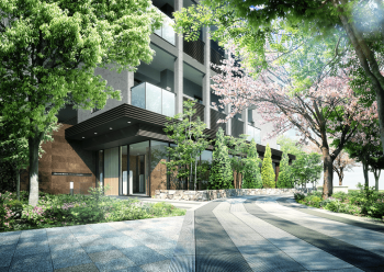 グランスイート世田谷仙川　外観・エントエランスアプローチ完成予想図