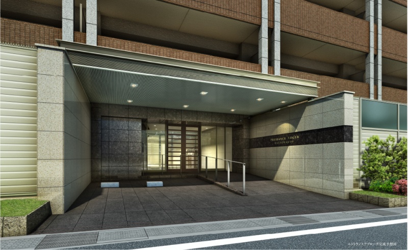 ファイル:プレサンス ロジェ 長岡京エントランスアプローチ.jpg