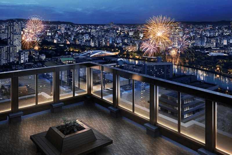 ファイル:シエリアタワー大阪天満橋 スカイテラス完成予想図 及び 花火をCG合成.png