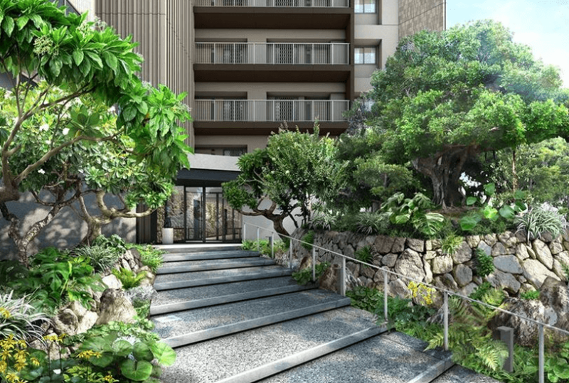 ファイル:プレミスト北谷伊平 Sea＆Forest エントエランスアプローチ完成予想図.png